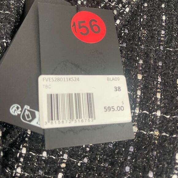 $595 The Kooples Black and white tweed blazer NWT - Picture 9 of 12